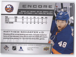 2025-26 Upper Deck Series 2 Encore E-149 Rookie Rc Matthew Schaefer