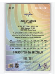 2025-26 Upper Deck Allure Orange-Yellow Spectrum Cf-12 Alex Ovechkin /299
