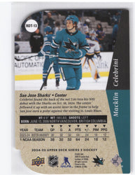 2024-25 Upper Deck Series 2 Die Cut Gold Rdt-13 Rookie Rc Macklin Celebrini