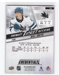 2024-25 Upper Deck Credentials Debut Ticket Access Pink Rookie Rc Will Smith /50