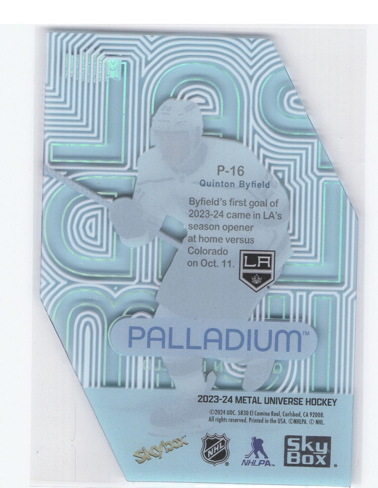 2023-24 Skybox Metal Universe Hockey Palladium P-16 Quinton Byfield