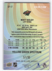 2025-26 Upper Deck Allure Yellow-Green Spectrum Cf-17 Matt Boldy /99