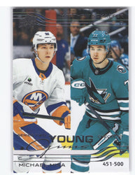 2025-26 Upper Deck Series 2 Young Guns Checklist #500 Rookie Rc Matthew Schaefer Michael Misa