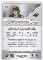 2024-25 Upper Deck Series 1 Young Guns #248 Rookie Rc Liam Ohgren