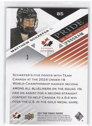 2024 Upper Deck Team Canada Juniors Pride Of The Program #85 Matthew Schaefer