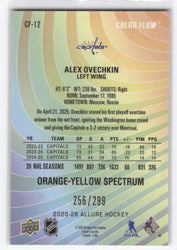 2025-26 Upper Deck Allure Orange-Yellow Spectrum Cf-12 Alex Ovechkin /299