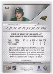 2025-26 Upper Deck Series 1 Young Guns Outburst #248 Rookie Rc Liam Ohgren