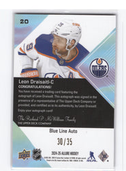 2024-25 Upper Deck Allure Blue Line Auto #20 Auto Leon Draisaitl /35