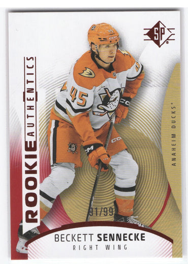 2025-26 Upper Deck Sp Hockey Rookie Authentics Red #108 Rookie Rc Beckett Sennecke /99