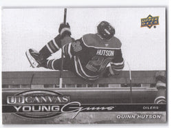 2025-26 Upper Deck Series 2 Young Guns Ud Canvas Black And White C-229 Rookie Rc Quinn Hutson