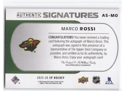 2025-26 Upper Deck Sp Hockey Authentic Signatures As-Mo Auto Marco Rossi