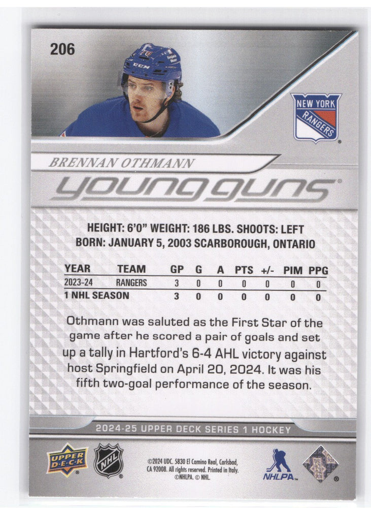 2024-25 Upper Deck Series 1 Young Guns Deluxe #206 Rookie Rc Brennan Othmann /250