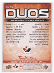 2025-26 Upper Deck Tim Hortons Collectors Series Duos Co-15 Sarah Nurse Natalie Spooner