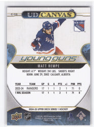 2024-25 Upper Deck Series 1 Young Guns Ud Canvas C-113 Rookie Rc Matt Rempe