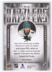 2025-26 Upper Deck Series 2 Holiday Dazzler Dz-82 Rookie Rc Sam Dickinson