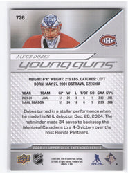 2024-25 Upper Deck Extended Young Guns #726 Rookie Rc Jakub Dobes