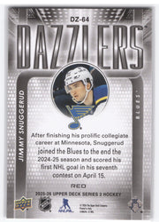 2025-26 Upper Deck Series 2 Dazzlers (Red) Dz-64 Rookie Rc Jimmy Snuggerud