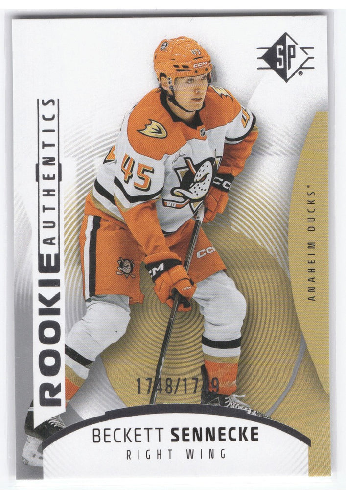 2025-26 Upper Deck Sp Hockey Rookie Authentics #108 Rookie Rc Beckett Sennecke /1749