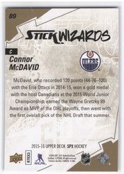 2015-26 Upper Deck Spx Stick Wizards #89 Rookie Rc Connor Mcdavid