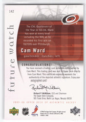 2005-06 Upper Deck Sp Authentic Future Watch #142 Rookie Rc Auto Cam Ward /999