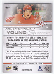 2025-26 Upper Deck Series 2 Young Guns #484 Rookie Rc Axel Sandin-Pellikka