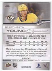 2025-26 Upper Deck Series 2 Young Guns Holiday #460 Rookie Rc Brady Martin