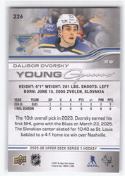 2025-26 Upper Deck Series 1 Young Guns #226 Rookie Rc Dalibor Dvorsky