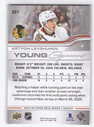 2025-26 Upper Deck Series 1 Young Guns #201 Rookie Rc Artyom Levshunov