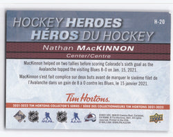 2021-22 Upper Deck Tim Hortons Collectors Series Hockey Heroes H-20 Nathan Mackinnon