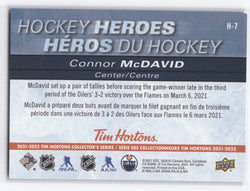 2021-22 Upper Deck Tim Hortons Collectors Series Hockey Heroes H-7 Connor Mcdavid