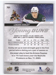 2023-24 Upper Deck Extended Young Guns #701 Rookie Rc Logan Cooley