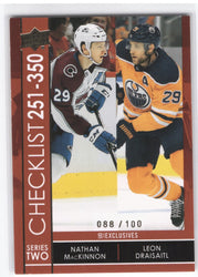 2021-22 Upper Deck Series 2 Ud Exclusives Checklist #449 Nathan Mackinnon Leon Draisaitl /100