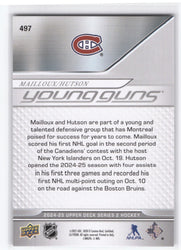 2024-25 Upper Deck Series 2 Young Guns Teammates #497 Rookie Rc Logan Mailloux Lane Hutson