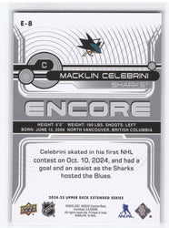 2024-25 Upper Deck Extended Encore E-8 Rookie Rc Macklin Celebrini