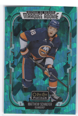2025-26 Upper Deck O-Pee-Chee Platinum Turquoise Fragments #268 Rookie Rc Matthew Schaefer /249