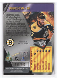 2025-26 Skybox Metal Universe Precious Metal Gems Rt-2 David Pastrnak /100