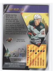 2025-26 Skybox Metal Universe Precious Metal Gems Rt-12 Matt Boldy /50