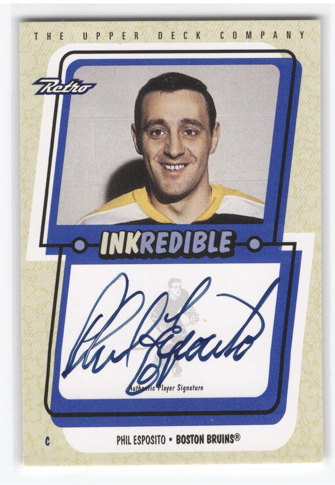 1999 Upper Deck Inkredible Pe Auto Phil Esposito