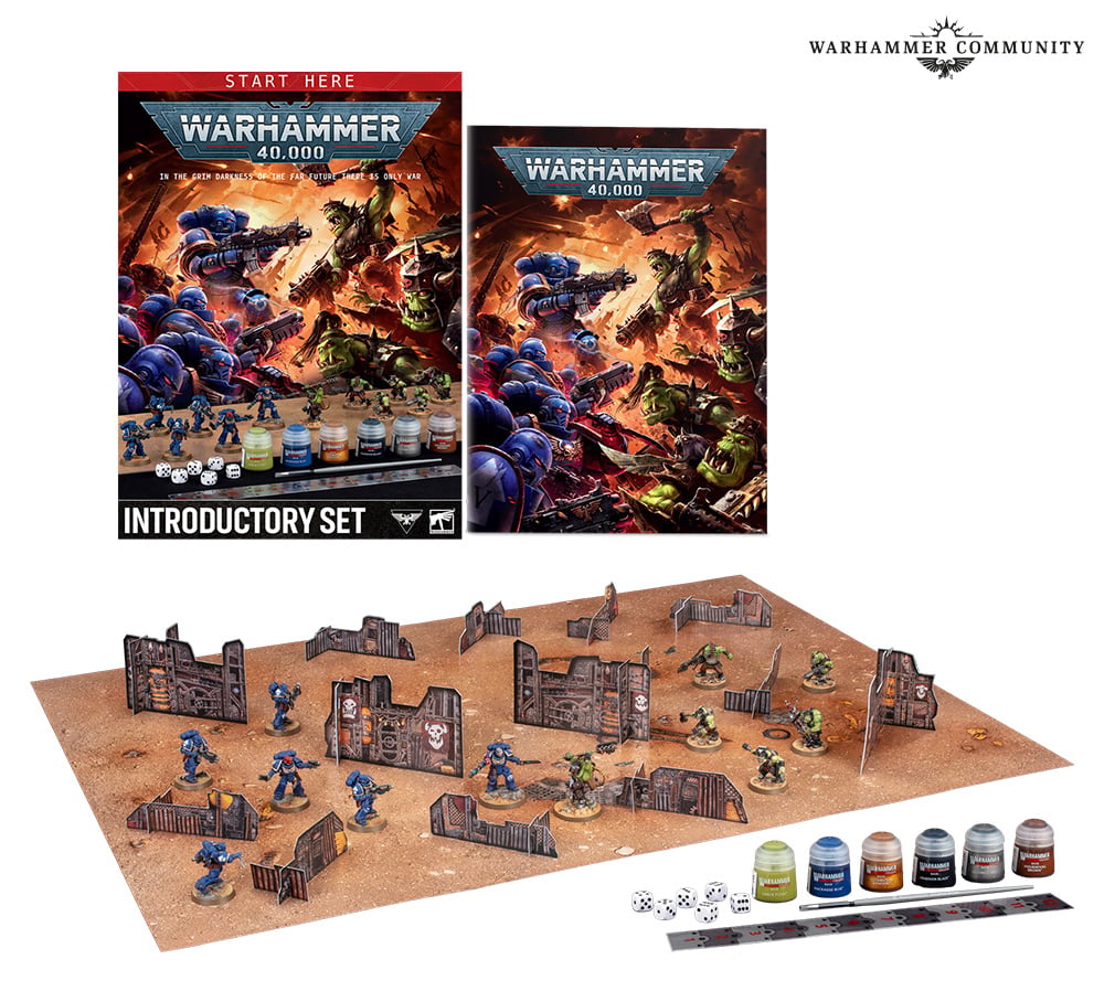 WARHAMMER 40,000 INTRODUCTORY SET 12 MINIATURES AND 6 PAINTS