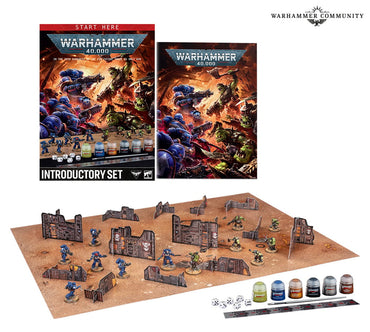 WARHAMMER 40,000 INTRODUCTORY SET 12 MINIATURES AND 6 PAINTS