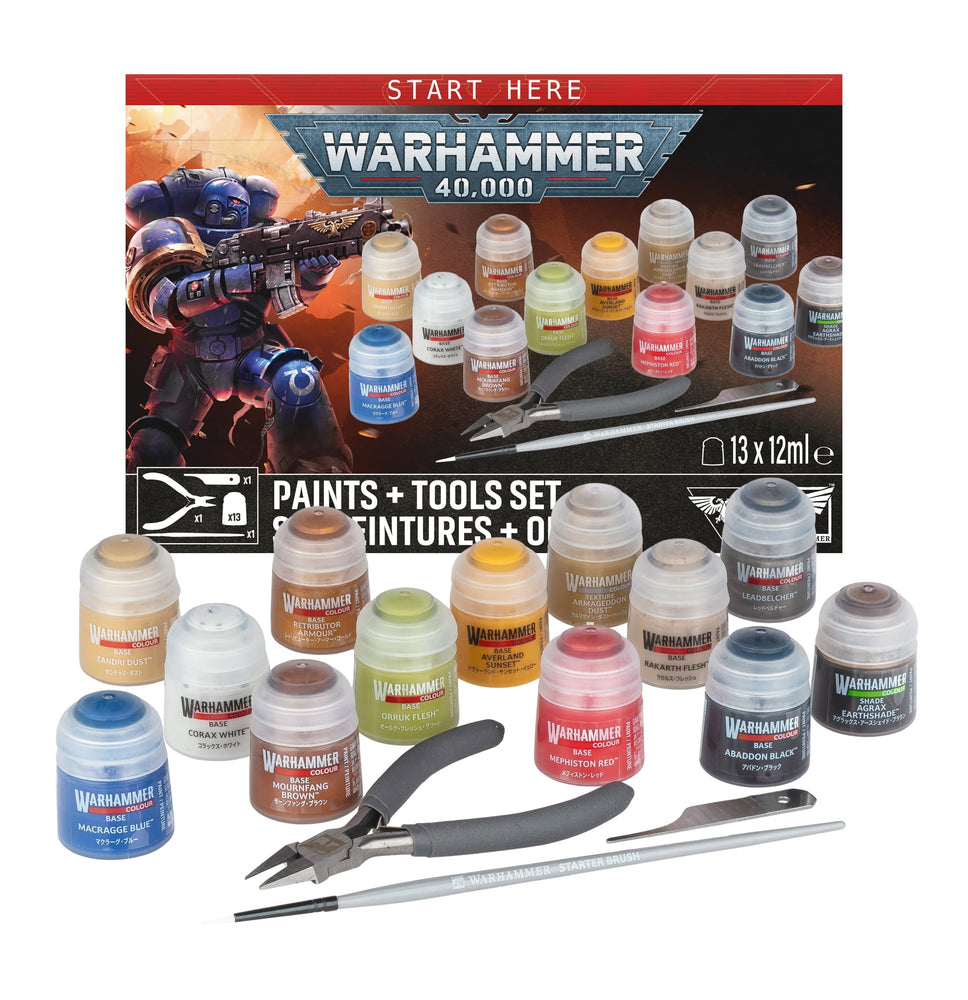 WARHAMMER 40,000 PAINTS AND TOOLS SET