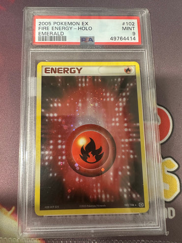 Fire Energy PSA:9 (102/106) [EX: Emerald] Graded