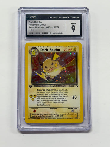 Dark Raichu (83/82) [Team Rocket 1st Edition] Graded CGC 9