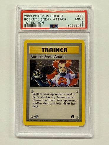 Rocket's Sneak Attack (72/82) [Team Rocket 1st Edition] Graded PSA 9
