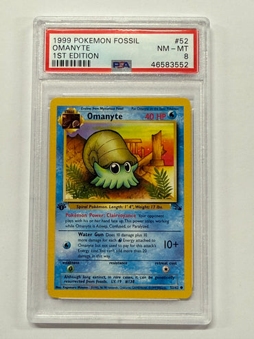 Omanyte (52/62) [Fossil 1st Edition] Graded PSA 8