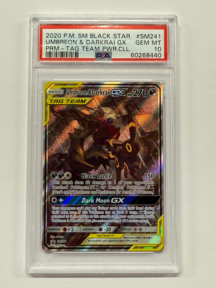 Umbreon & Darkrai GX (SM241) [Sun & Moon: Black Star Promos] Graded PSA 10