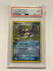 Vaporeon (19/115) [EX: Unseen Forces] Graded PSA 9
