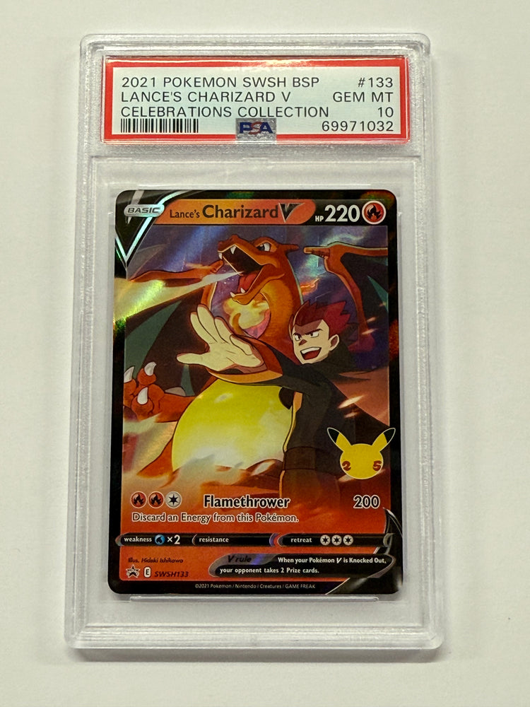 Lance's Charizard V (SWSH133) (Celebrations) [Sword & Shield: Black Star Promos] Graded PSA 10