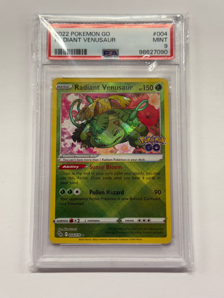 Radiant Venusaur (004/078) [Pokémon GO] Graded PSA 9
