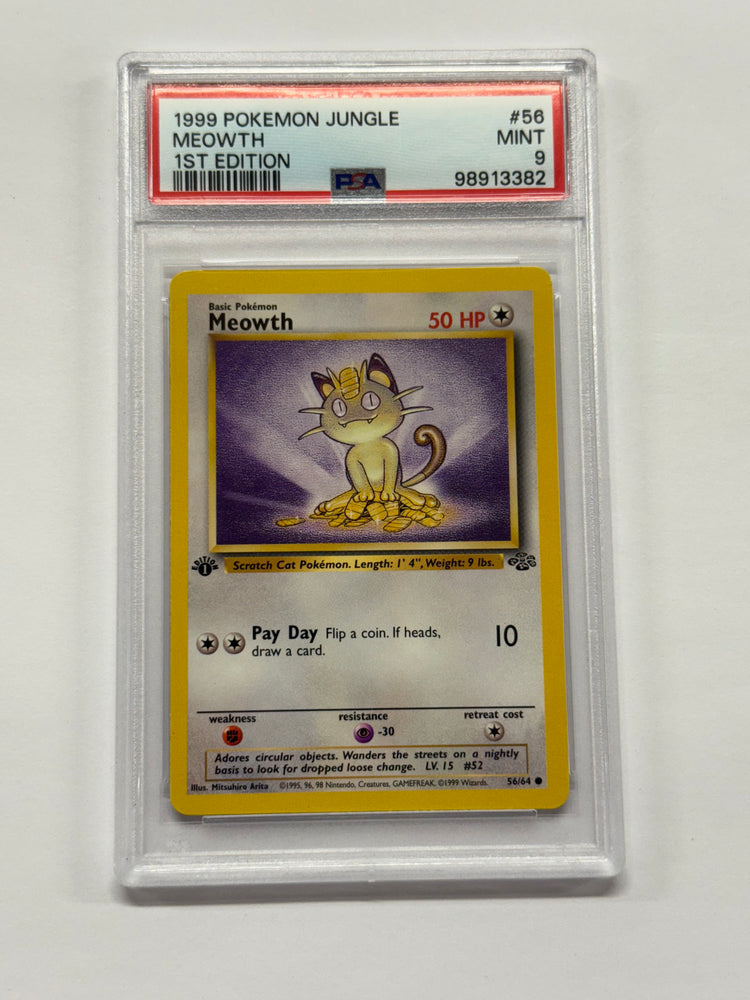 Meowth (56/64) [Jungle 1st Edition] Graded PSA 9